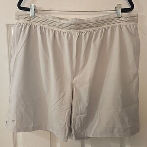 Fabletics Mens 7" Fundamental Light Gray Shorts‎ Activewear Workout Size XXL NWT
